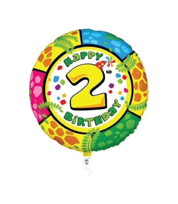 Palloncino mylar numero 2 happy birthday - 45cm