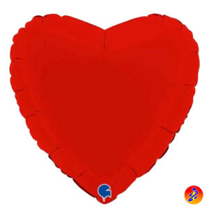 palloncino mylar a forma di cuore colore rosso satinato