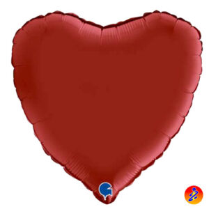 palloncino mylar a forma di cuore colore rosso scuro satinato