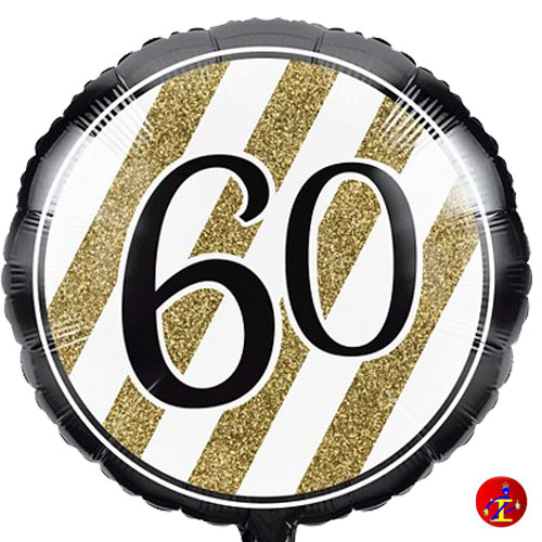 Palloncino mylar 60 anni glitter – 45cm – Palloncini On Line