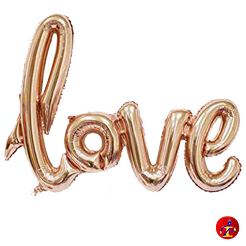 Palloncino mylar scritta LOVE rosa gold 108x64cm