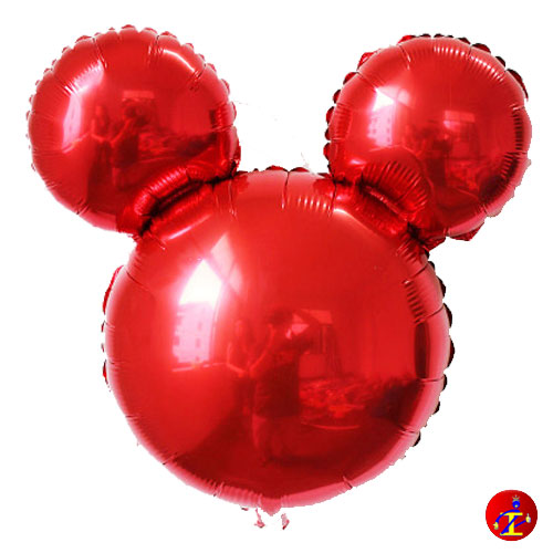 Palloncino testa MONOCOLORE di Topolino/Minnie rossa 40cm