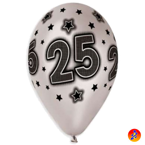 PALLONCINI 32CM – 25 ANNIVERSARIO ARGENTO METAL 13″ 10pz – Palloncini On  Line