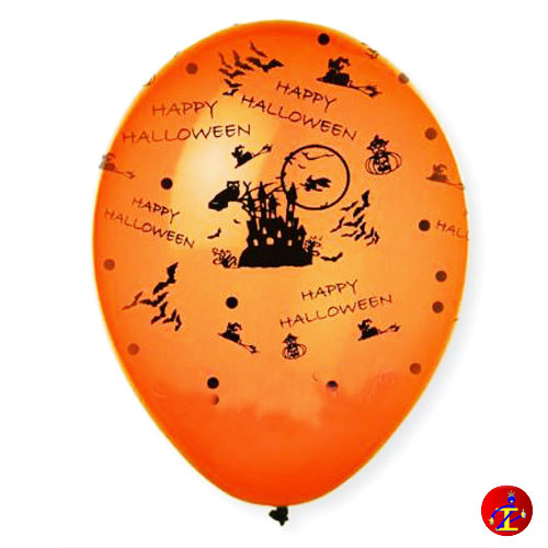 PALLONCINI 30cm ARANCIONI stampa HALLOWEEN 10pz – Palloncini On Line