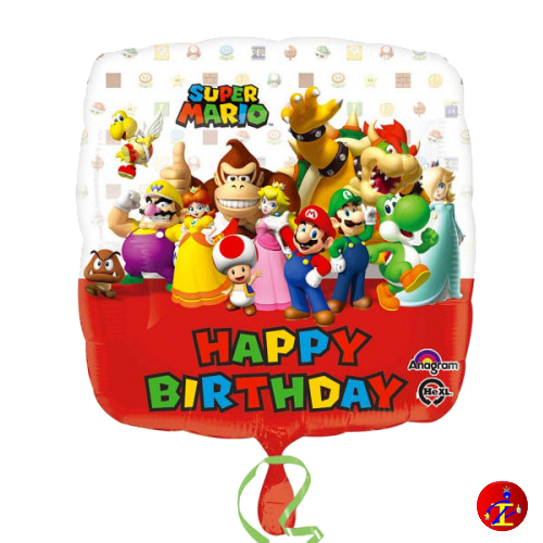 Palloncino mylar Super Mario & friends - 18 45cm