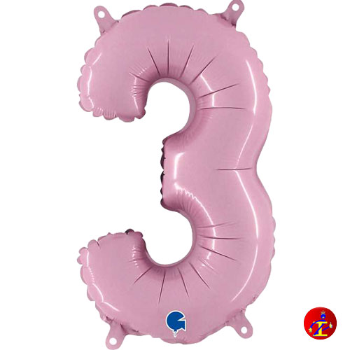 3 – 100cm – numero mylar rosa pastello – Palloncini On Line