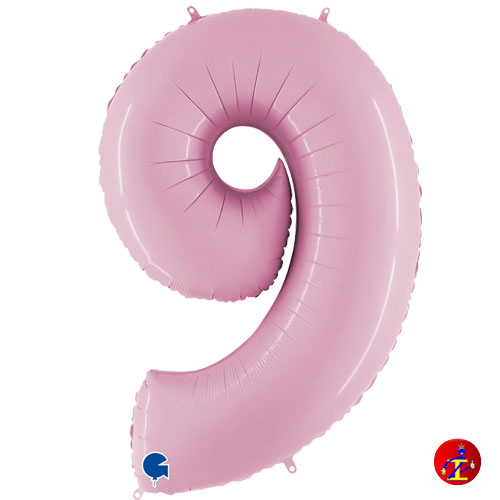 9 – 100cm – numero mylar rosa pastello – Palloncini On Line
