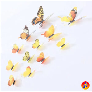 12 farfalle adesive gialle per palloncini