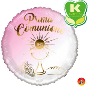 palloncino mylar prima comunione rosa 18 pollici 45cm kaleidoscope