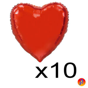 10 cuori mylar microshape 4 pollici 10cm. palloncino a cuore piccolo. palloncino mylar cuore minishape economico.